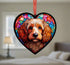 Cockapoo Stained Glass Effect Heart Suncatcher